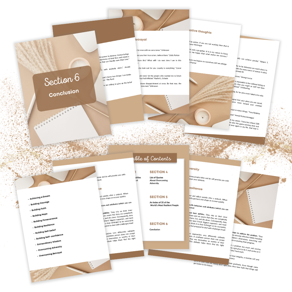 10 pages displaying  inside ebook " Overcome adversity quotes "