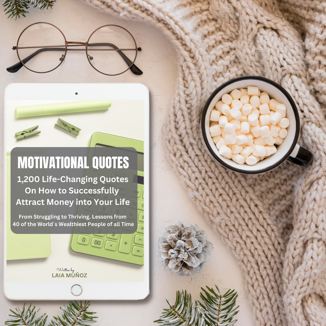 marshmallows and a tablet where you can read " Motivational Quotes. Attract money " that represents an ebook